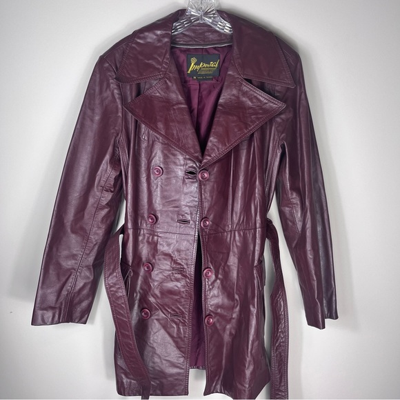 imperial Jackets & Blazers - Imperial leather and sportswear women’s vintage 70’s red leather trench coat